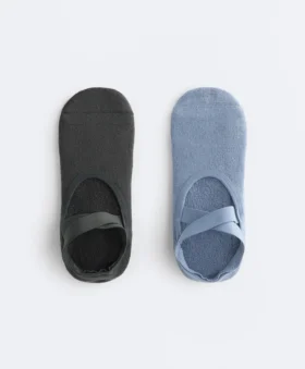 2 pares de calcetines acolchados de mezcla de algodón para yoga y pilates con tiras cruzadas