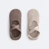 2 pares de calcetines acolchados de mezcla de algodón para yoga y pilates con tiras cruzadas