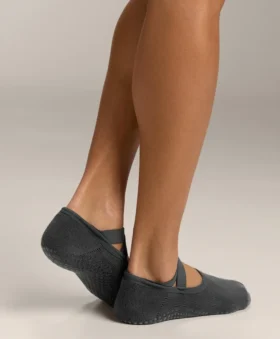 2 pares de calcetines acolchados de mezcla de algodón para yoga y pilates con tiras cruzadas