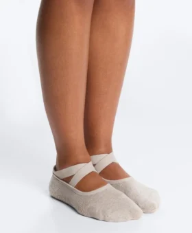 2 pares de calcetines acolchados de mezcla de algodón para yoga y pilates con tiras cruzadas