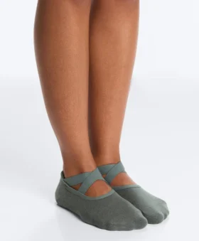 2 pares de calcetines acolchados de mezcla de algodón para yoga y pilates con tiras cruzadas