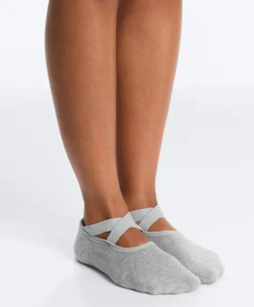 2 pares de calcetines acolchados de mezcla de algodón para yoga y pilates con tiras cruzadas