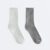 2 pares de calcetines clásicos acanalados 2 pares de calcetines clásicos acanalados
