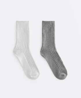 2 pares de calcetines clásicos acanalados 2 pares de calcetines clásicos acanalados