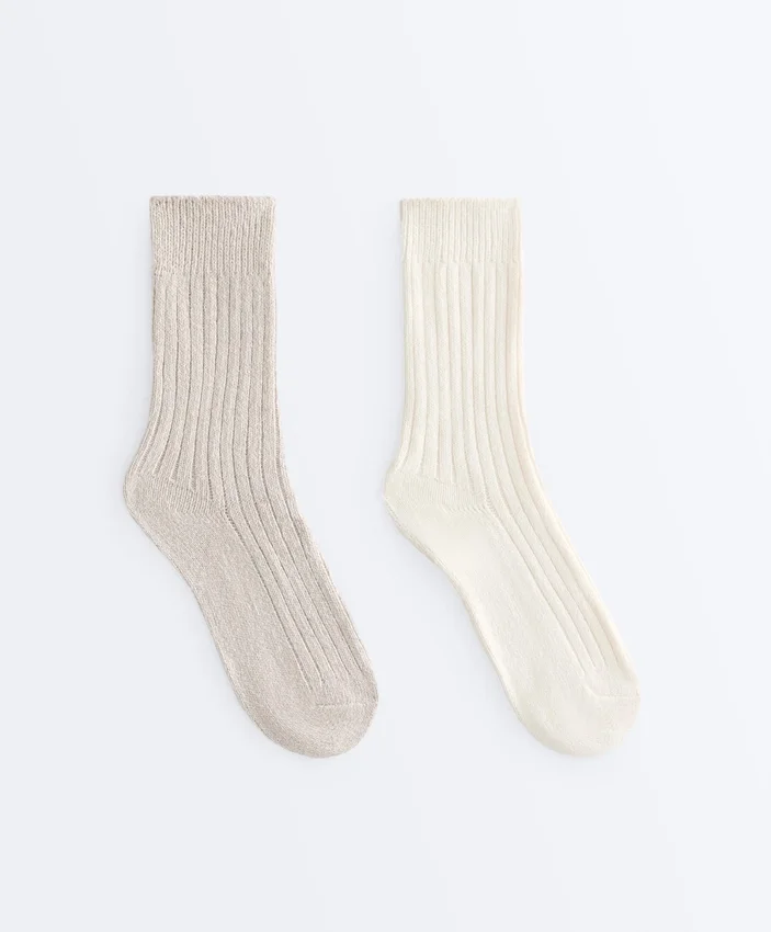 2 pares de calcetines clásicos acanalados 2 pares de calcetines clásicos acanalados
