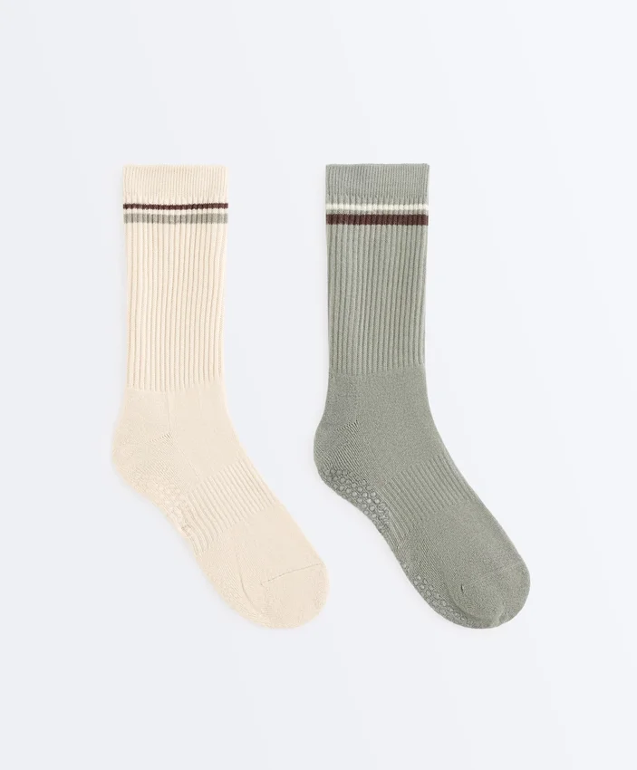 2 pares de calcetines clásicos de mezcla de algodón para yoga y pilates 2 pares de calcetines clásicos de mezcla de algodón para yoga y pilates