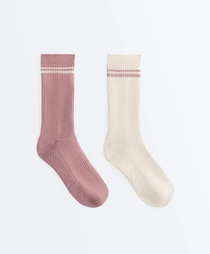 2 pares de calcetines clásicos de mezcla de algodón para yoga y pilates 2 pares de calcetines clásicos de mezcla de algodón para yoga y pilates