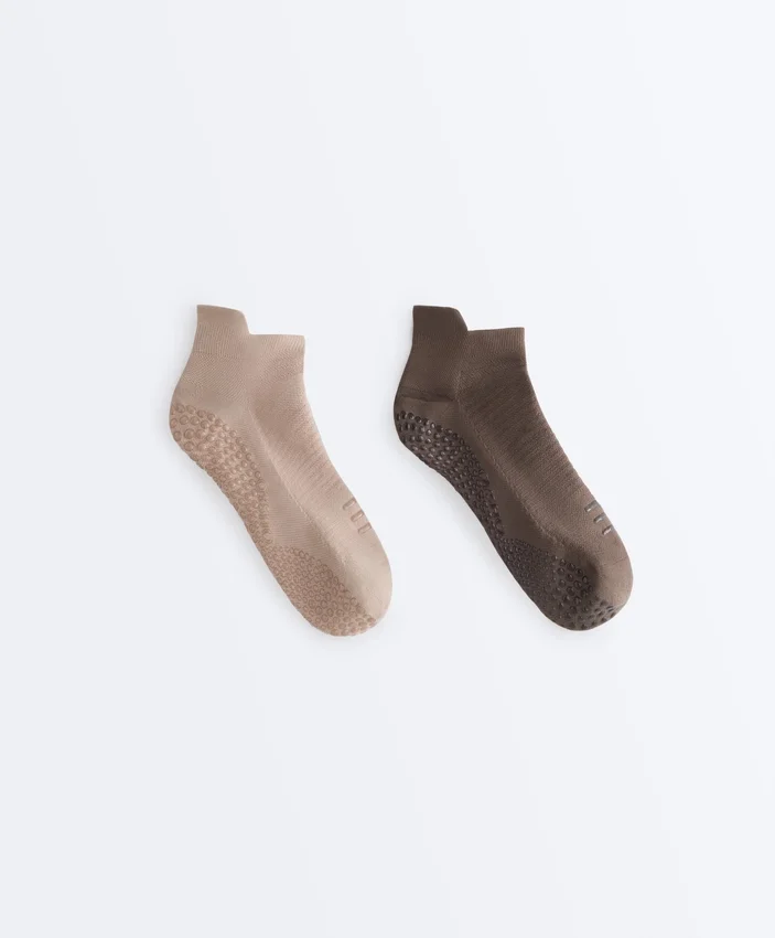 2 pares de calcetines cortos de mezcla de poliamida para yoga y pilates 2 pares de calcetines cortos de mezcla de poliamida para yoga y pilates