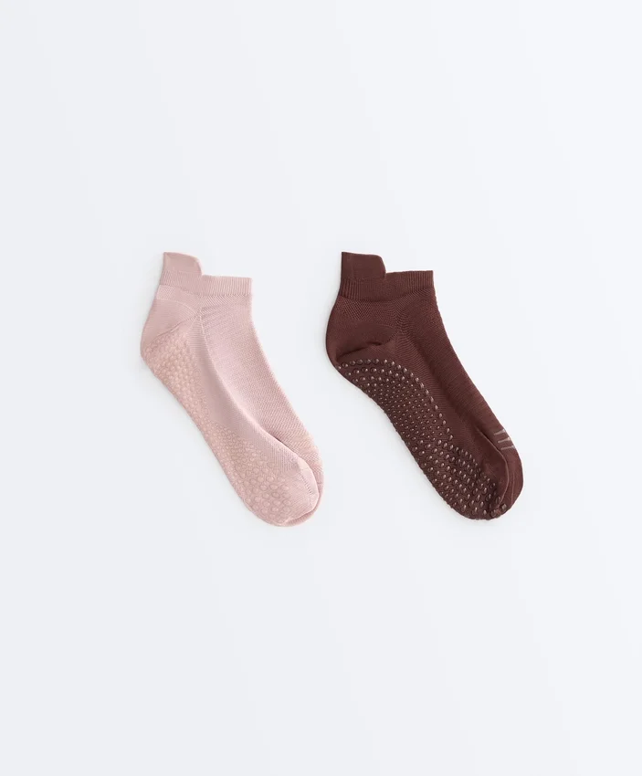 2 pares de calcetines cortos de mezcla de poliamida para yoga y pilates 2 pares de calcetines cortos de mezcla de poliamida para yoga y pilates