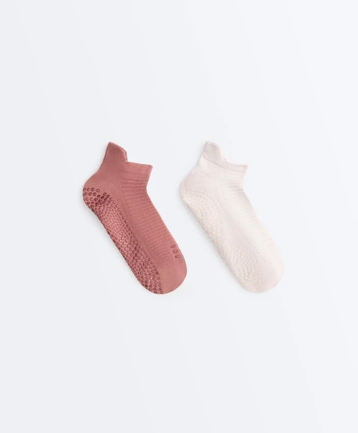 2 pares de calcetines cortos de mezcla de poliamida para yoga y pilates 2 pares de calcetines cortos de mezcla de poliamida para yoga y pilates
