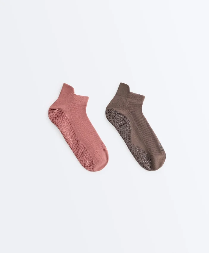 2 pares de calcetines cortos de mezcla de poliamida para yoga y pilates 2 pares de calcetines cortos de mezcla de poliamida para yoga y pilates