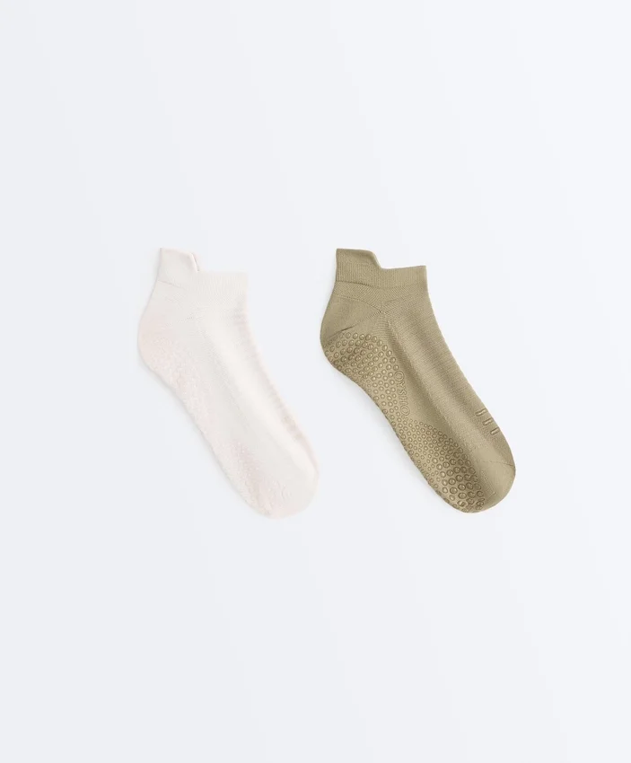 2 pares de calcetines cortos de mezcla de poliamida para yoga y pilates 2 pares de calcetines cortos de mezcla de poliamida para yoga y pilates