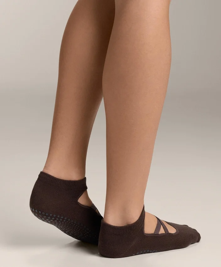 2 pares de calcetines de mezcla de algodón con tiras cruzadas para yoga y pilates 2 pares de calcetines de mezcla de algodón con tiras cruzadas para yoga y pilates