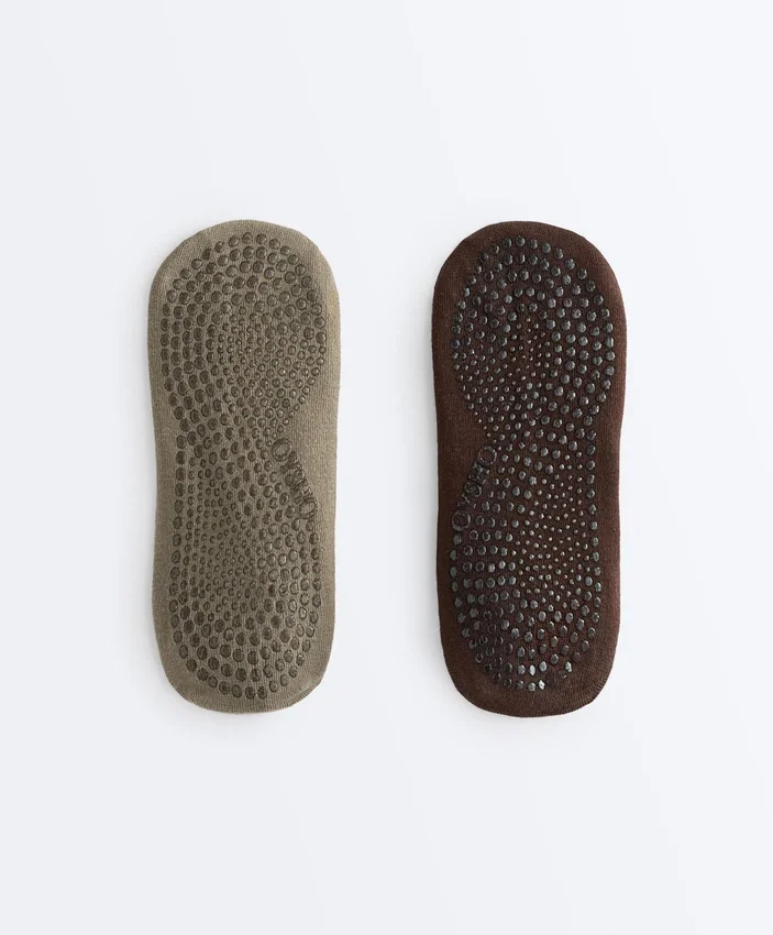 2 pares de calcetines de mezcla de algodón con tiras cruzadas para yoga y pilates 2 pares de calcetines de mezcla de algodón con tiras cruzadas para yoga y pilates