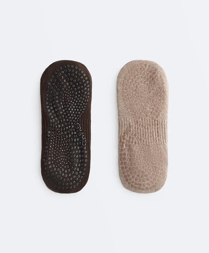2 pares de calcetines de mezcla de algodón para yoga y pilates 2 pares de calcetines de mezcla de algodón para yoga y pilates