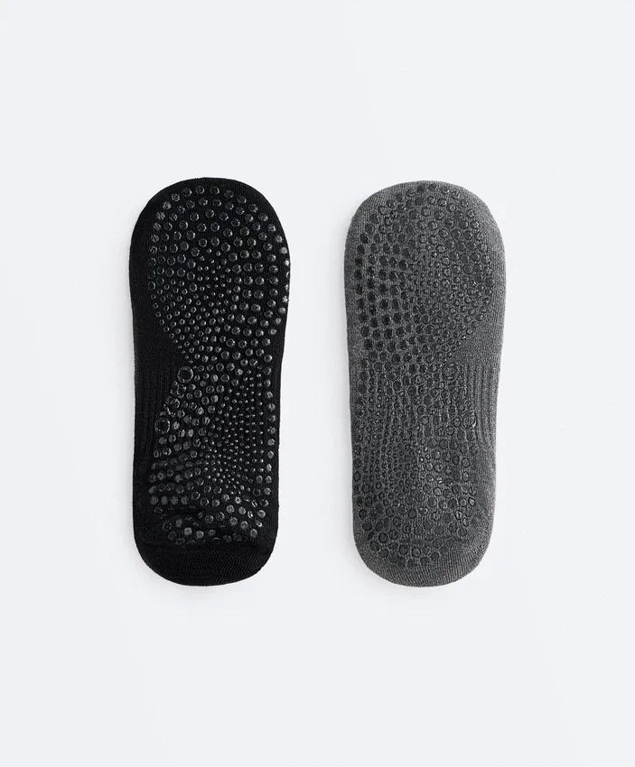 2 pares de calcetines de mezcla de algodón para yoga y pilates 2 pares de calcetines de mezcla de algodón para yoga y pilates