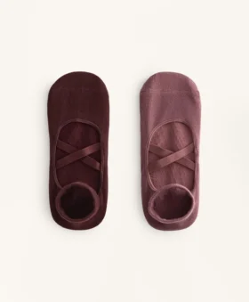 2 pares de calcetines de mezcla de algodón para yoga y pilates con tiras cruzadas 2 pares de calcetines de mezcla de algodón para yoga y pilates con tiras cruzadas