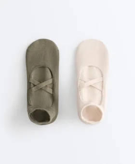 2 pares de calcetines de mezcla de algodón para yoga y pilates con tiras cruzadas 2 pares de calcetines de mezcla de algodón para yoga y pilates con tiras cruzadas