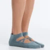 2 pares de calcetines de mezcla de algodón para yoga y pilates con tiras cruzadas