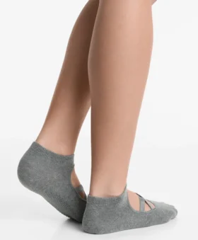 2 pares de calcetines de mezcla de algodón para yoga y pilates con tiras cruzadas