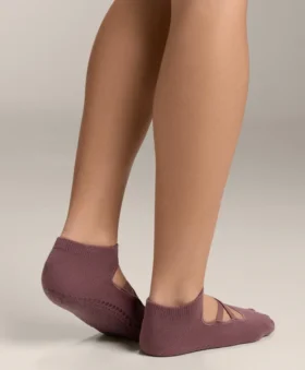 2 pares de calcetines de mezcla de algodón para yoga y pilates con tiras cruzadas 2 pares de calcetines de mezcla de algodón para yoga y pilates con tiras cruzadas