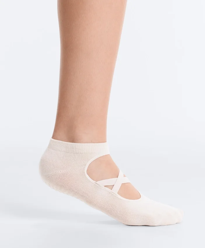 2 pares de calcetines de mezcla de algodón para yoga y pilates con tiras cruzadas 2 pares de calcetines de mezcla de algodón para yoga y pilates con tiras cruzadas