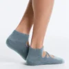 2 pares de calcetines de mezcla de algodón para yoga y pilates con tiras cruzadas