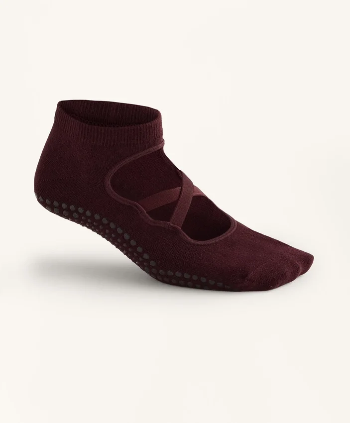 2 pares de calcetines de mezcla de algodón para yoga y pilates con tiras cruzadas 2 pares de calcetines de mezcla de algodón para yoga y pilates con tiras cruzadas