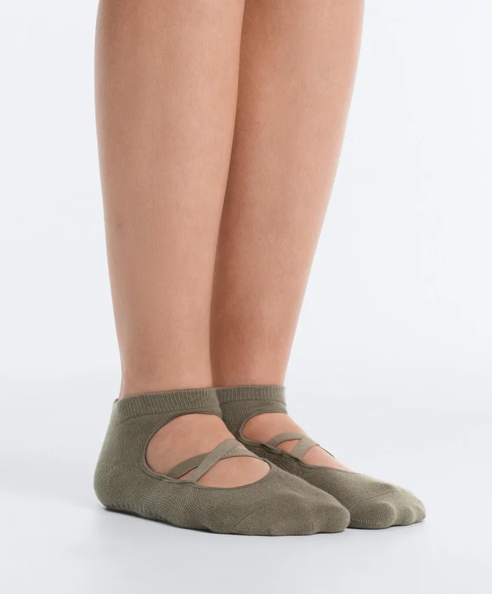 2 pares de calcetines de mezcla de algodón para yoga y pilates con tiras cruzadas 2 pares de calcetines de mezcla de algodón para yoga y pilates con tiras cruzadas