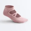 2 pares de calcetines de mezcla de algodón para yoga y pilates con tiras cruzadas