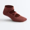 2 pares de calcetines de mezcla de algodón para yoga y pilates con tiras cruzadas