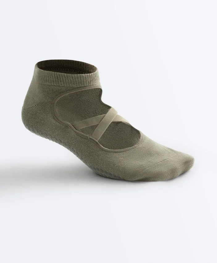 2 pares de calcetines de mezcla de algodón para yoga y pilates con tiras cruzadas 2 pares de calcetines de mezcla de algodón para yoga y pilates con tiras cruzadas