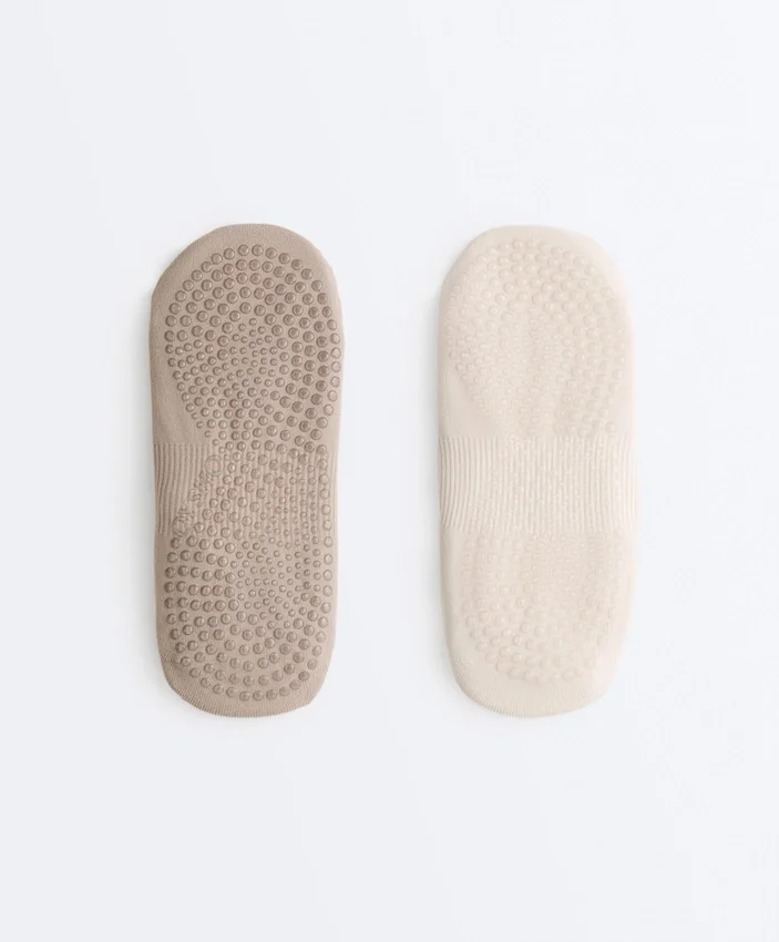 2 pares de calcetines de mezcla de poliamida para yoga y pilates con doble banda 2 pares de calcetines de mezcla de poliamida para yoga y pilates con doble banda