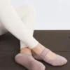 2 pares de calcetines invisibles acolchados de mezcla de algodón para yoga y pilates con banda ancha