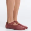2 pares de calcetines invisibles acolchados de mezcla de algodón para yoga y pilates con tiras cruzadas