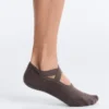 2 pares de calcetines invisibles acolchados de mezcla de algodón para yoga y pilates con tiras cruzadas