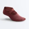 2 pares de calcetines invisibles acolchados de mezcla de algodón para yoga y pilates con tiras cruzadas