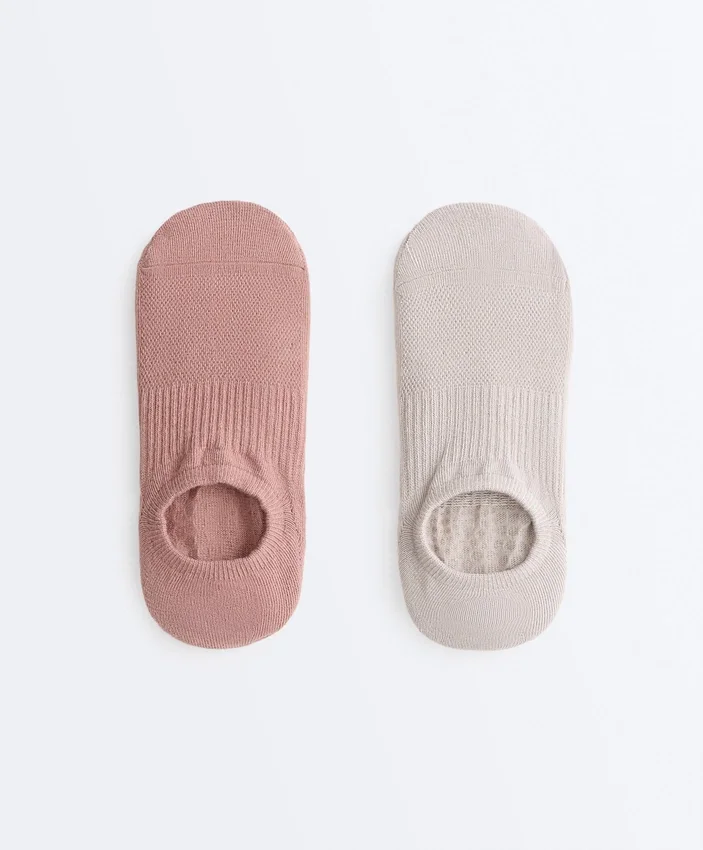 2 pares de calcetines invisibles de mezcla de algodón para yoga y pilates 2 pares de calcetines invisibles de mezcla de algodón para yoga y pilates