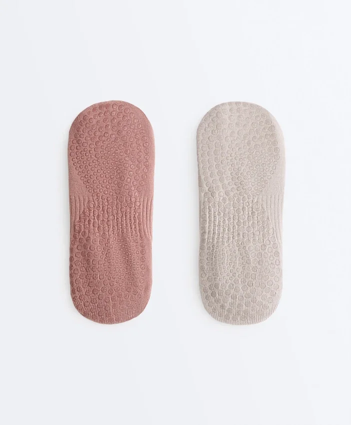 2 pares de calcetines invisibles de mezcla de algodón para yoga y pilates 2 pares de calcetines invisibles de mezcla de algodón para yoga y pilates