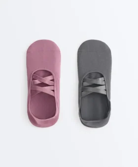 2 pares de calcetines invisibles de mezcla de poliamida para yoga y pilates con doble banda 2 pares de calcetines invisibles de mezcla de poliamida para yoga y pilates con doble banda