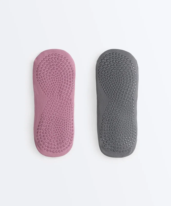 2 pares de calcetines invisibles de mezcla de poliamida para yoga y pilates con doble banda 2 pares de calcetines invisibles de mezcla de poliamida para yoga y pilates con doble banda