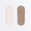 2 pares de calcetines invisibles de microfibra acanalada de corte medio 2 pares de calcetines invisibles de microfibra acanalada de corte medio