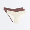 3 braguitas de bikini clásicas con corte en V, invisibles, de mezcla de poliamida y corte láser 3 braguitas de bikini clásicas con corte en V, invisibles, de mezcla de poliamida y corte láser
