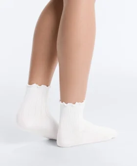 3 pares de calcetines cortos de mezcla de algodón con borde rizado 3 pares de calcetines cortos de mezcla de algodón con borde rizado
