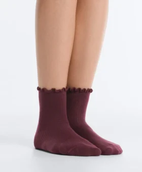 3 pares de calcetines cortos de mezcla de algodón con borde rizado 3 pares de calcetines cortos de mezcla de algodón con borde rizado