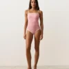 Bañador bandeau con ribete en contraste