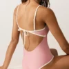 Bañador bandeau con ribete en contraste