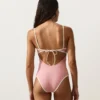 Bañador bandeau con ribete en contraste