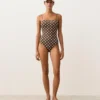 Bañador bandeau de piqué con lunares