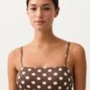 Bañador bandeau de piqué con lunares